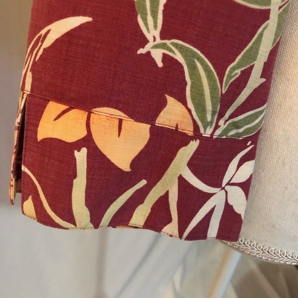 TOMMY BAHAMA Silk Tie Front Floral Blouse Size S - Picture 6 of 7